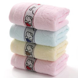 廠家直銷32股素色提花卡通小狗純棉毛巾，歡迎批發選購